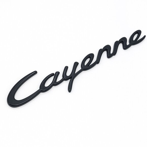 Porsche Cayenne 9PA 02-10 Gloss Black Rear Emblem Badge Replacement Nameplate - Picture 4 of 4